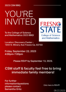 CSM Annual BBQ 2023 Poster