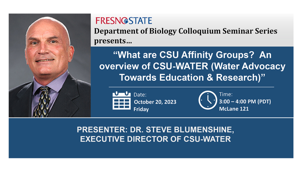 Dr. Steve Blumenshine, Executive Director of CSU-WATER