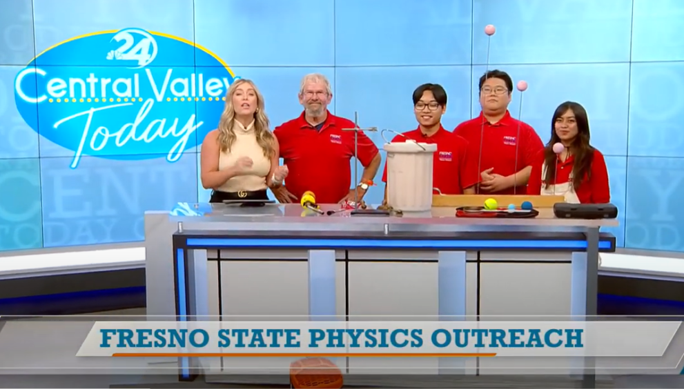 Fresno State Physics Outreach team on CBS47 Show