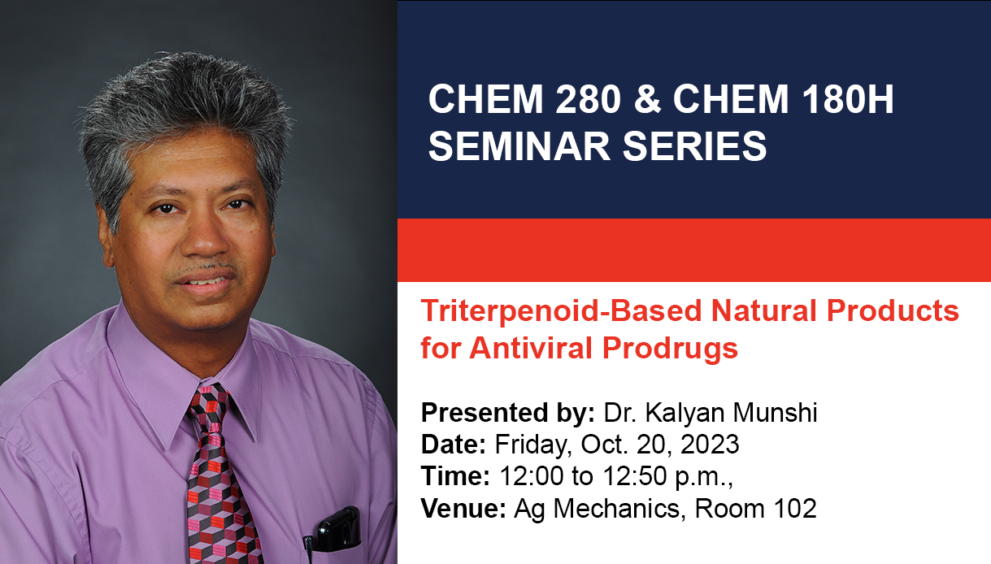 Triterpenoid-Based Natural Products for Antiviral Prodrugs Presented by Dr. Kalyan Munshi