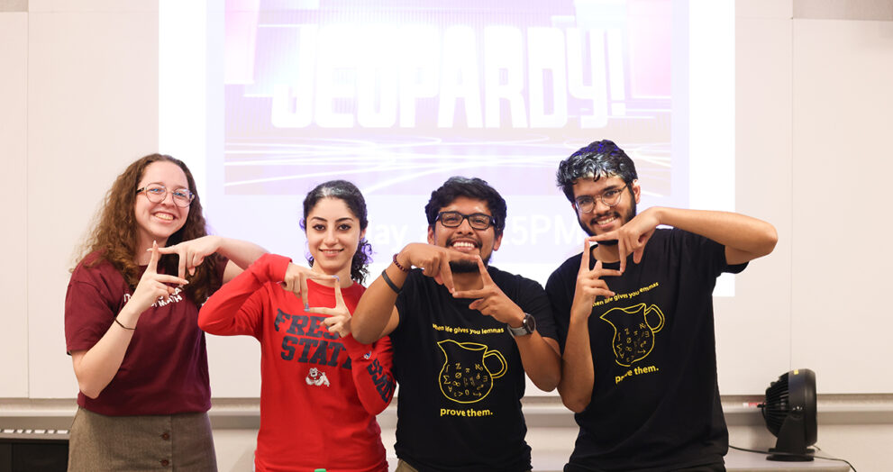 Team Square Up Christy Nakad Nipun Amarasinghe Jose Lopez Catie Corchado won the Math Jeopardy contest