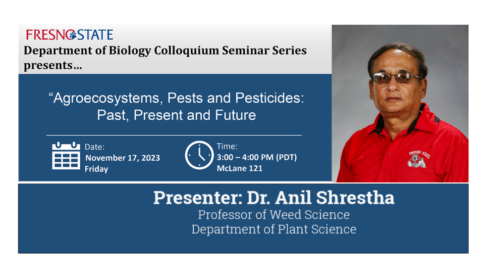 Dr. Anil Shrestha, Professor of Weed Science in the Department of Plant Science