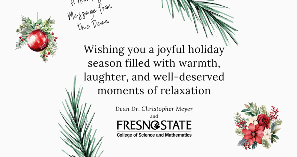 Dean Dr. Christopher Meyer holiday message