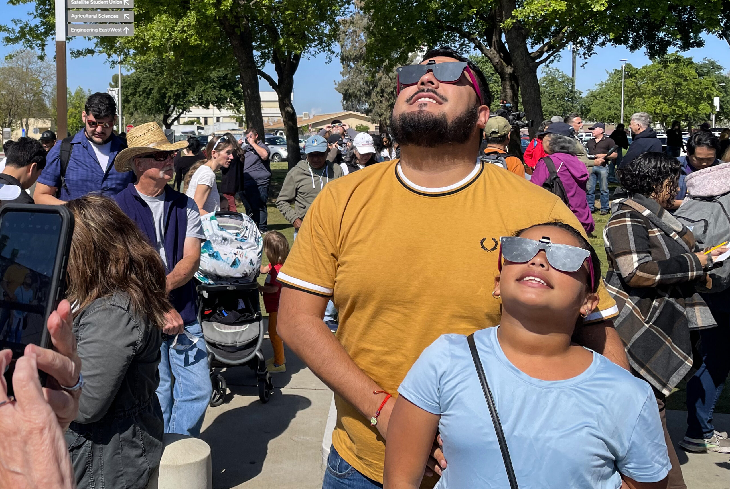 Community members enjoy the eclipse at Fresno State